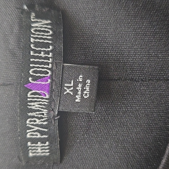 Black Sequin Peplum Top, XL - Picture 2 of 5